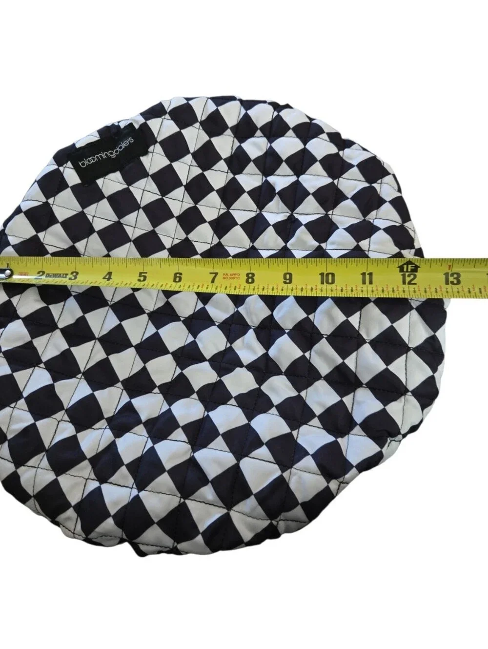 NWT Bloomingdales Black And White Checkered Makeup Toiletry Pouch Travel Bag